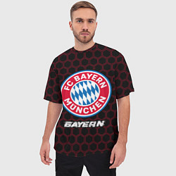 Футболка оверсайз мужская БАВАРИЯ Bayern Соты, цвет: 3D-принт — фото 2