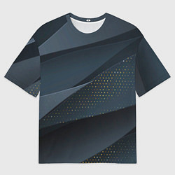 Мужская футболка оверсайз Абстракция с темным фоном