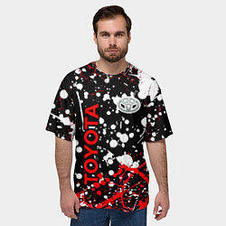 Футболка оверсайз мужская Toyota тойота брызги красок, цвет: 3D-принт — фото 2