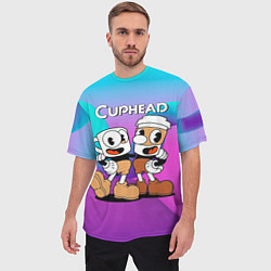 Футболка оверсайз мужская Кружечки Cuphead, цвет: 3D-принт — фото 2