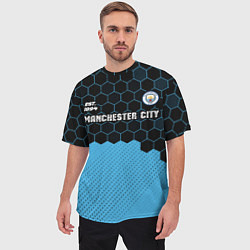 Футболка оверсайз мужская MANCHESTER CITY Manchester City Соты, цвет: 3D-принт — фото 2