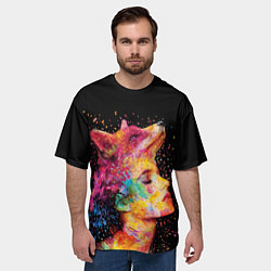 Футболка оверсайз мужская Девушка -лиса, цвет: 3D-принт — фото 2