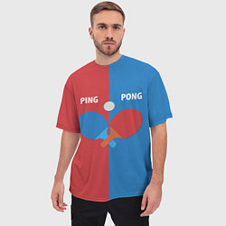 Футболка оверсайз мужская PING PONG теннис, цвет: 3D-принт — фото 2