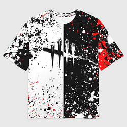 Мужская футболка оверсайз Dead by daylight брызги красок