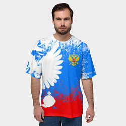 Футболка оверсайз мужская Я русский герб, цвет: 3D-принт — фото 2