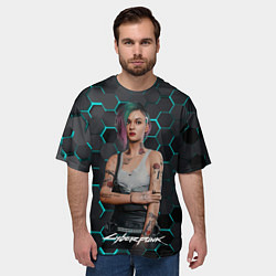 Футболка оверсайз мужская Cyberpunk2077 Джуди, цвет: 3D-принт — фото 2