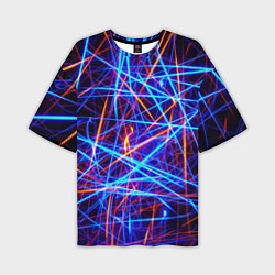 Мужская футболка оверсайз Neon pattern Fashion 2055