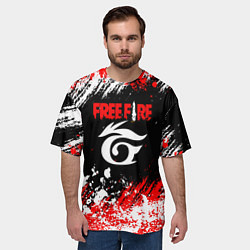 Футболка оверсайз мужская Free Fire брызги красок, цвет: 3D-принт — фото 2