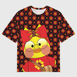 Футболка оверсайз мужская Лалафанфан в красном, цвет: 3D-принт