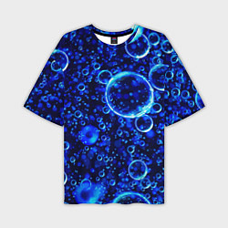 Мужская футболка оверсайз Пузыри воздуха в воде Pattern