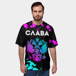 Футболка оверсайз мужская Слава Россия, цвет: 3D-принт — фото 2