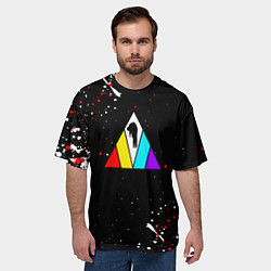 Футболка оверсайз мужская Imagine dragons брызги красок, цвет: 3D-принт — фото 2