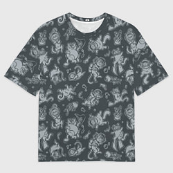 Футболка оверсайз мужская Морские Котики: Черный, цвет: 3D-принт