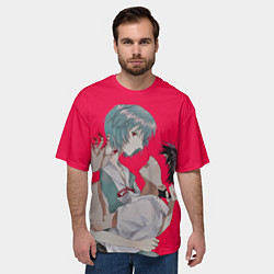 Футболка оверсайз мужская Рей и Синдзи, цвет: 3D-принт — фото 2