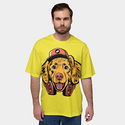 Футболка оверсайз мужская СОБАКА ХИППИ, цвет: 3D-принт — фото 2
