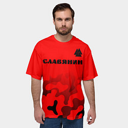 Футболка оверсайз мужская СЛАВЯНИН - ВАЛЬКНУТ Камуфляж, цвет: 3D-принт — фото 2