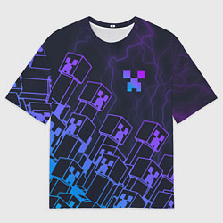 Мужская футболка оверсайз Minecraft CREEPER NEON