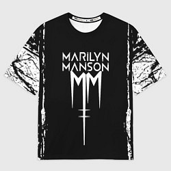 Мужская футболка оверсайз Marilyn manson rock n roll