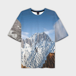 Мужская футболка оверсайз Minecraft Mountains Video game