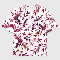 Футболка оверсайз мужская Цветы Летние Розовые, цвет: 3D-принт