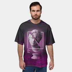 Футболка оверсайз мужская Vaporwave Statue You Blew My Mind, цвет: 3D-принт — фото 2