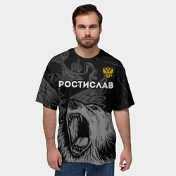 Футболка оверсайз мужская Ростислав Россия Медведь, цвет: 3D-принт — фото 2
