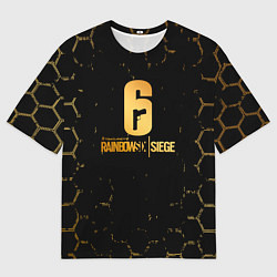 Футболка оверсайз мужская Rainbow six siege соты, цвет: 3D-принт