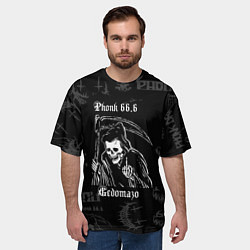 Футболка оверсайз мужская Phonk смерть с косой, цвет: 3D-принт — фото 2