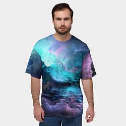 Футболка оверсайз мужская Разноцветные тучи, цвет: 3D-принт — фото 2