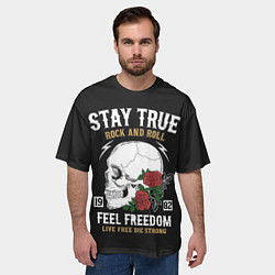 Футболка оверсайз мужская Сила в правде, а правда в рок-н-ролле!, цвет: 3D-принт — фото 2