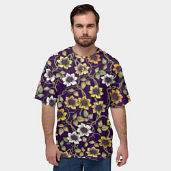 Футболка оверсайз мужская Цветущий куст, цвет: 3D-принт — фото 2