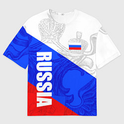 Мужская футболка оверсайз RUSSIA - SPORTWEAR - ТРИКОЛОР