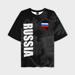 Мужская футболка оверсайз RUSSIA - BLACK EDITION