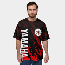 Футболка оверсайз мужская Yamaha - Красные пятна, цвет: 3D-принт — фото 2