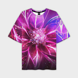 Футболка оверсайз мужская Неоновый Цветок Neon Flower, цвет: 3D-принт