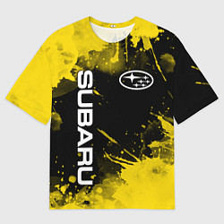 Футболка оверсайз мужская СУБАРУ - SUBARU Желтые пятна, цвет: 3D-принт