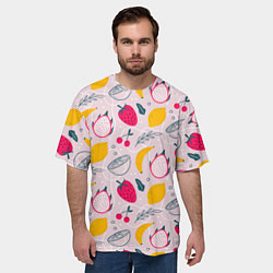 Футболка оверсайз мужская Fruit Pattern, цвет: 3D-принт — фото 2