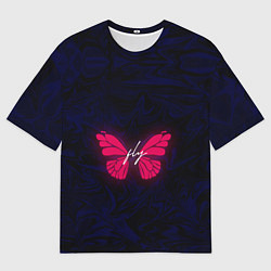 Мужская футболка оверсайз Бабочка неон FLY