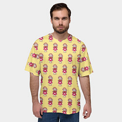 Футболка оверсайз мужская Обезьянка на грибе, цвет: 3D-принт — фото 2