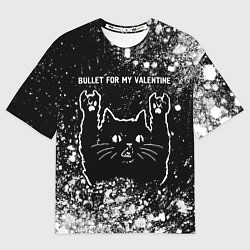 Футболка оверсайз мужская Bullet For My Valentine Rock Cat, цвет: 3D-принт