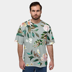 Футболка оверсайз мужская Цветы Цветочный Букет, цвет: 3D-принт — фото 2