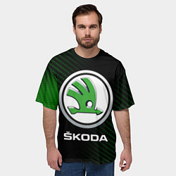 Футболка оверсайз мужская SKODA Карбон, цвет: 3D-принт — фото 2