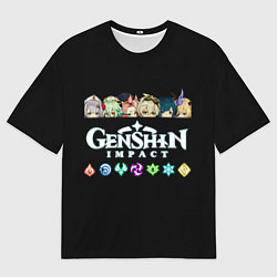 Футболка оверсайз мужская Персонажи игры Genshin Impact, цвет: 3D-принт