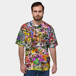 Футболка оверсайз мужская ЦВЕТОЧНАЯ ТЕКСТУРА, цвет: 3D-принт — фото 2