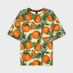 Мужская футболка оверсайз Узор Апельсиновое настроение