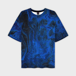 Мужская футболка оверсайз Синий абстрактный дым