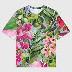 Футболка оверсайз мужская Цветы Эдема, цвет: 3D-принт