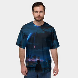 Футболка оверсайз мужская Мальчик смотрит в небо, цвет: 3D-принт — фото 2