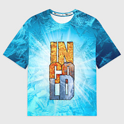 Футболка оверсайз мужская IN COLD logo with blue ice, цвет: 3D-принт