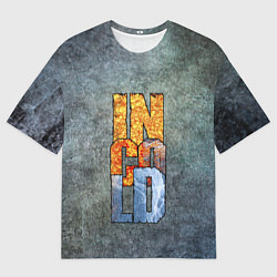 Футболка оверсайз мужская IN COLD logo on a gray background, цвет: 3D-принт